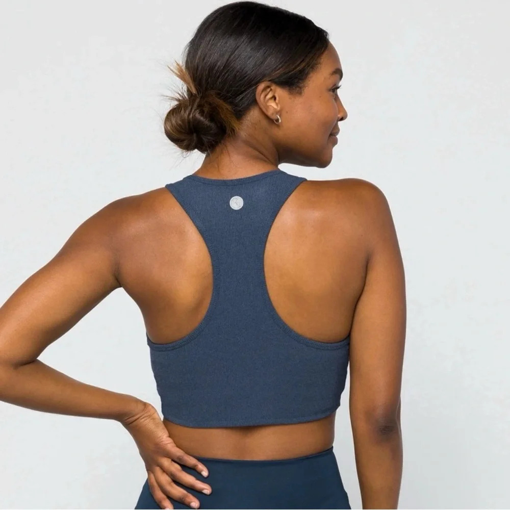 Royal blue Kensi Ribbed performance tank - Picture 2 of 9